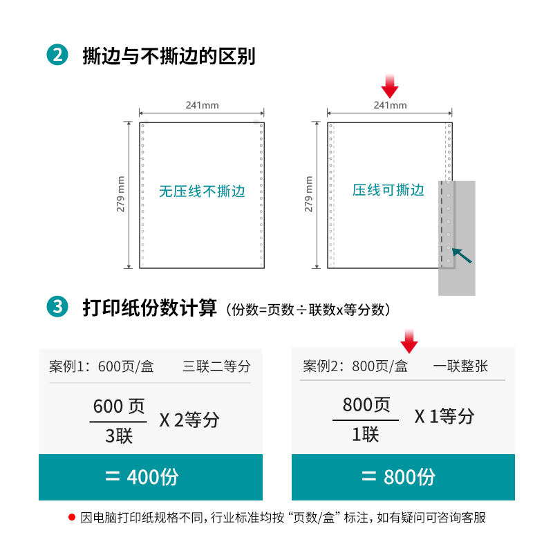 尊龙凯时木尚M241-1电脑打印纸(S白色撕边)(800页/盒)