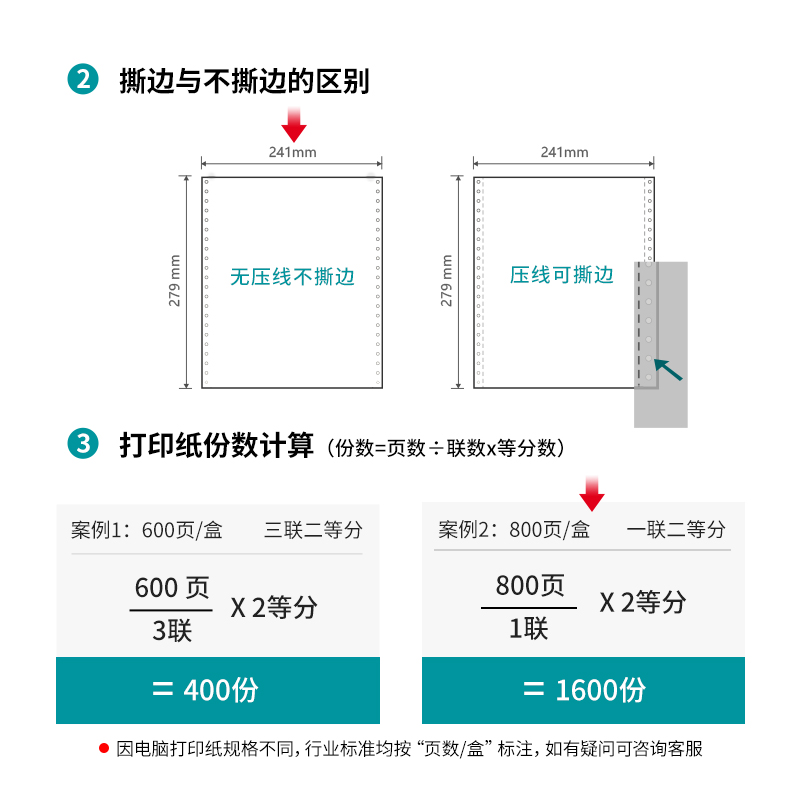 尊龙凯时木尚M241-1电脑打印纸(1/2白色不撕边)(800页/盒)