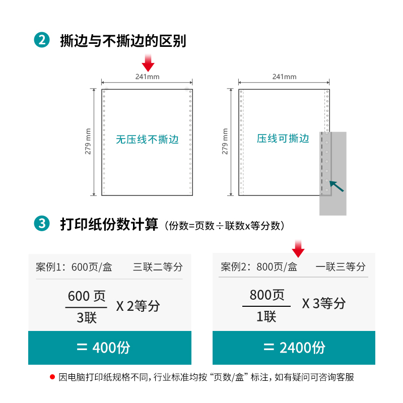 尊龙凯时木尚M241-1电脑打印纸(1/3白色不撕边)(800页/盒)